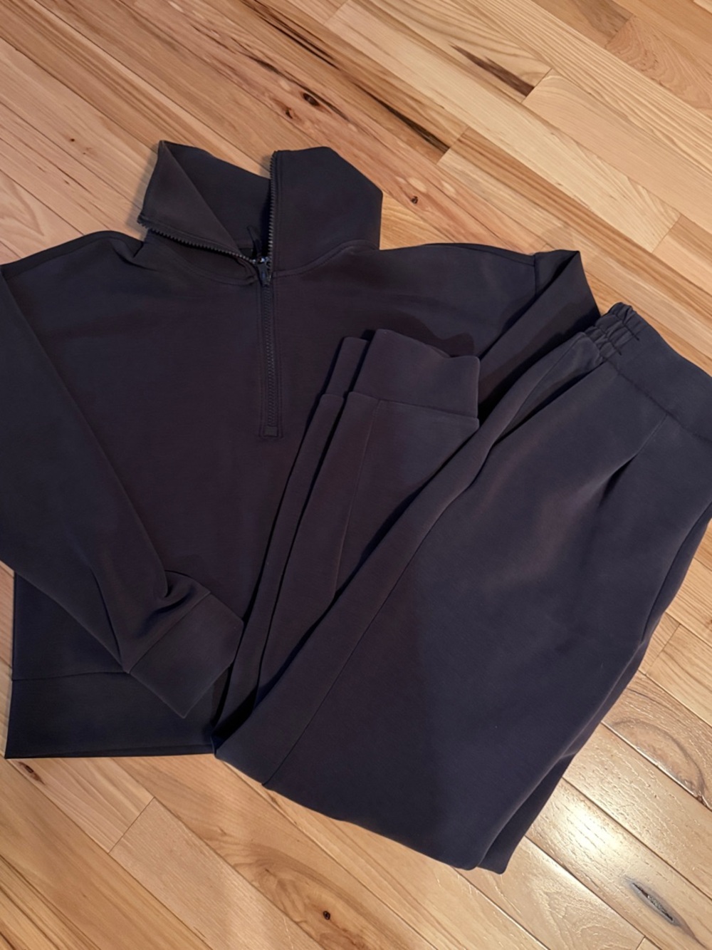 Avia Dark Gray ScubaKnit Half-Zip Pullover & Joggers Set